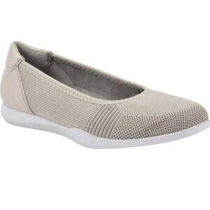 CLIFFS by WHITE MOUNTAIN PAVLINA Women's Taupe Knit Ballerina Flats